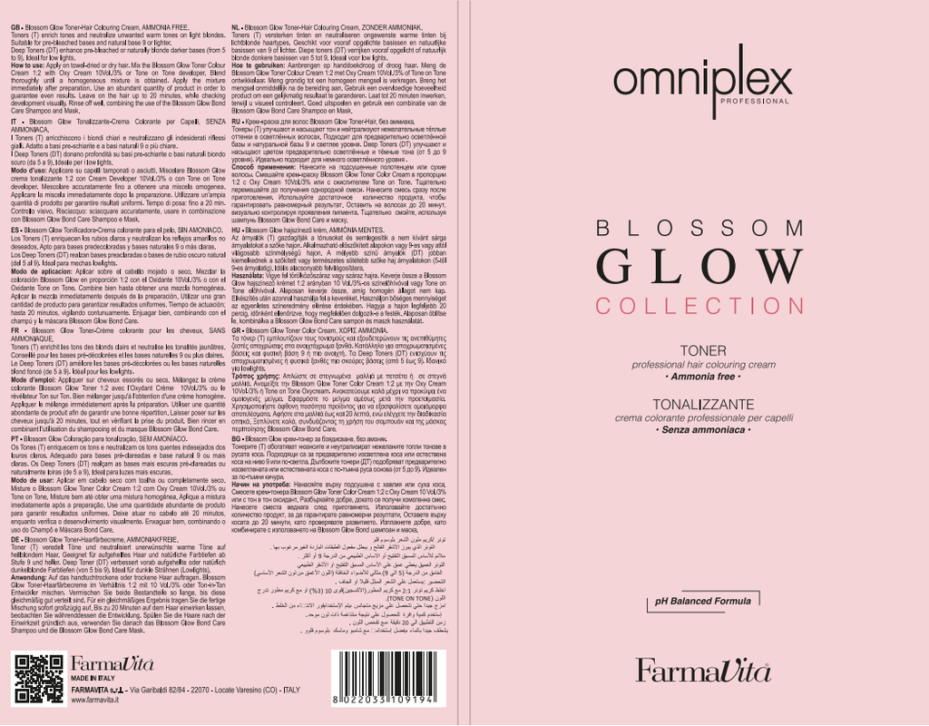 BLOSSOM GLOW Color chart 12 shades 