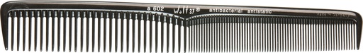 A 602 schwarz 17,8 cm Haarschneidekamm, feine und grobe Zahnweite, runder Rücken 